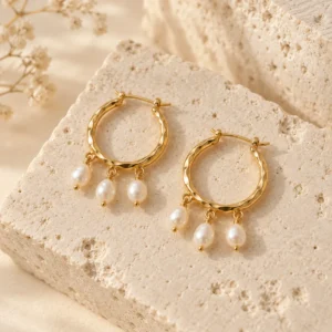 Boucles Écume, finition dorée